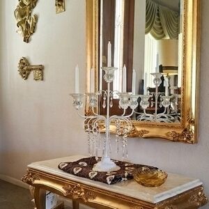 Elegant White Candelabra with Crystal Accents